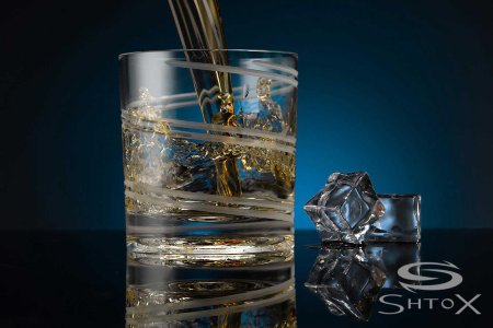Бокал для виски вращающийся (матовые линии), 001M, Shtox item