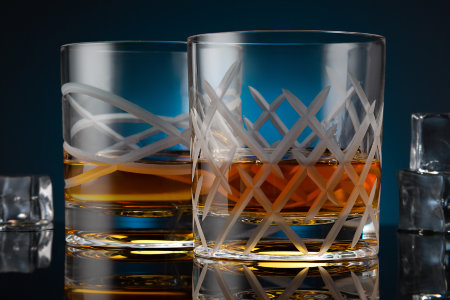 Бокал для виски вращающийся (матовые линии), 001M, Shtox item