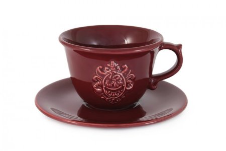 Чашка с блюдцем Аральдо (бордовый) item