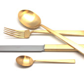 Набор столовых приборов 24/6 "Bauhaus Gold" матовый, Cutipol