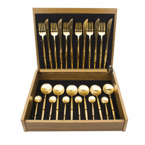 Набор столовых приборов 24/6 с матовой позолотой, MOON Gold Brushed, подарочная упаковка, Cutipol item