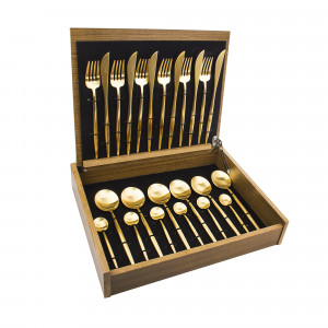 Набор столовых приборов 24/6 с матовой позолотой, MOON Gold Brushed, подарочная упаковка, Cutipol item
