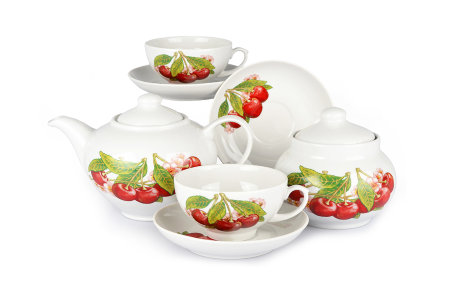 Чайный сервиз 14/6 "Дачный - Вишня", Дулёвский фарфор item